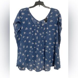Torrid Blue Sheer Blouse Open Back Size 2